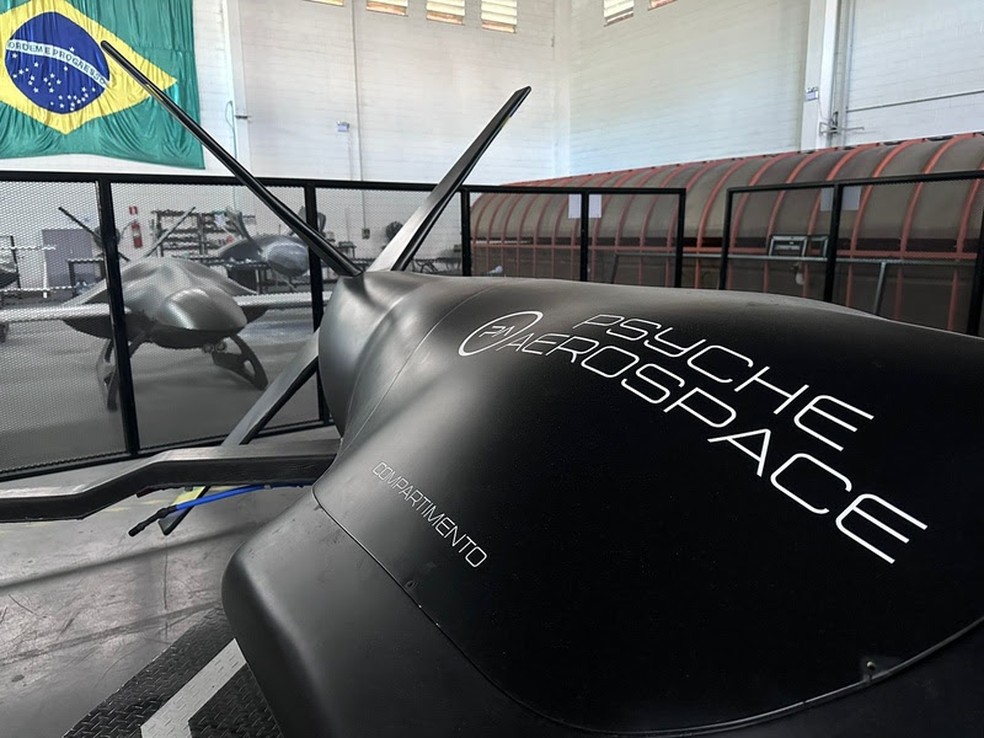 Psyche Aerospace, de São José dos Campos (SP), informou que vai fabricar no Brasil o Harpia P-71, um dos maiores drones agrícolas do mundo — Foto: Divulgação