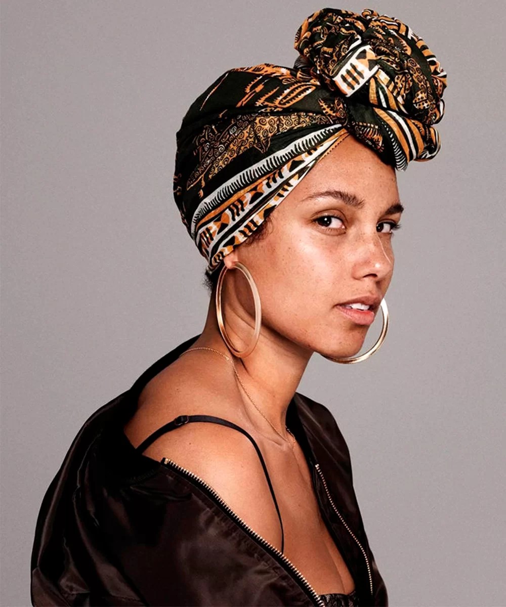 Alicia Keys sem maquiagem — Foto: Reprodução