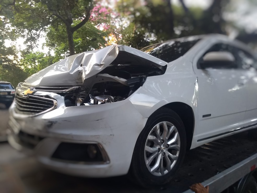 Carro utilizado por padre em atropelamento foi apreendido pela Polícia Civil — Foto: Polícia Civil SP