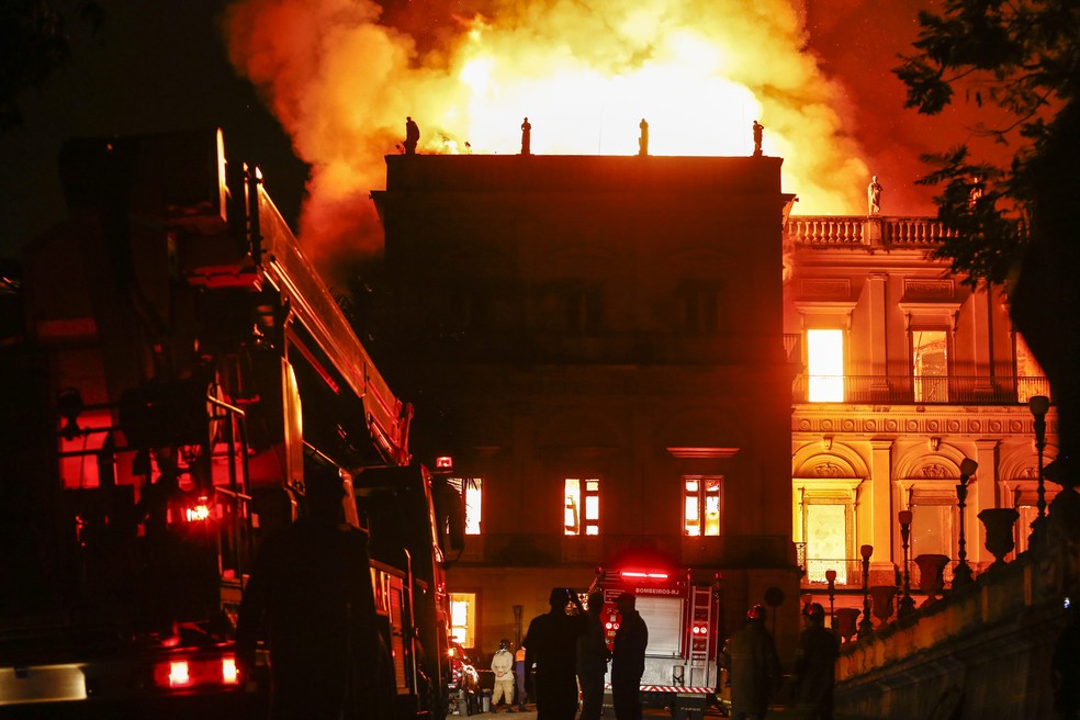 Museu Nacional foi consumido por um incêndio em 2018 — Foto: Uanderson Fernandes / Agência O Globo / 02-09-2018