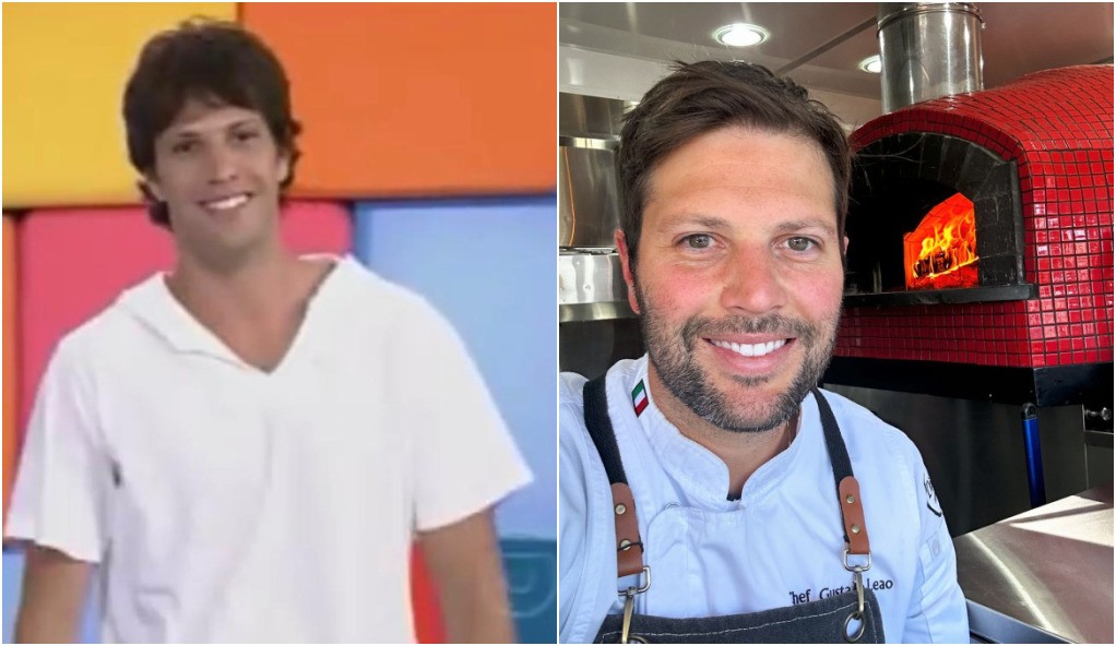 Gustavo Leão passou pelo programa. Atualmente, ele é chef de cozinha nos EUA— Foto: Reprodução/TV Globo e Instagram