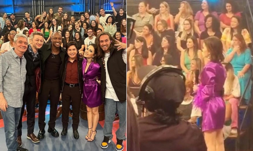 Os bastidores de gravação do 'Altas horas' com Sandy e Lucas Lima, que anunciaram divórcio