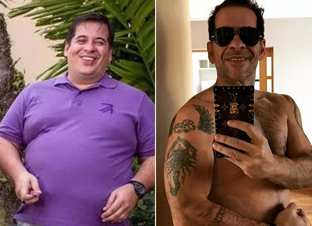 Leandro Hassum emagreceu mais de 60 quilos após ser submetido a uma cirurgia bariátrica em 2014 — Foto: Reprodução