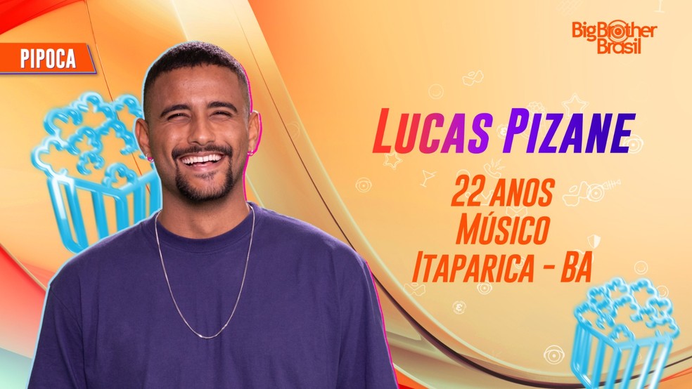Lucas Pizane, cantor, participante do 'BBB 24' — Foto: Divulgação/TV Globo