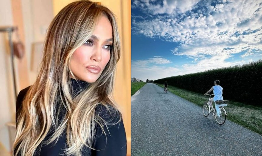 Jennifer Lopez em novo registro publicado durante férias