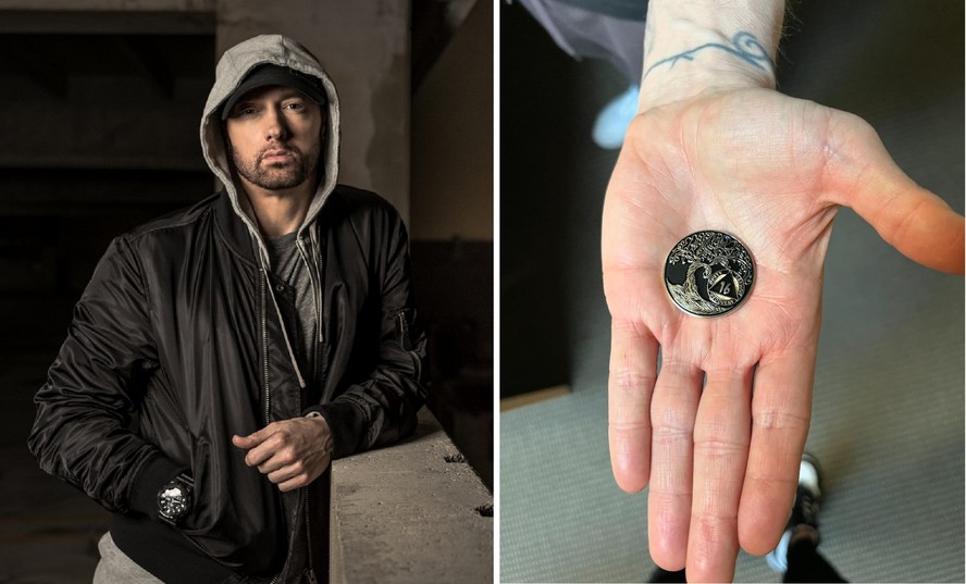 Eminem posta foto com medalha que celebra 16 anos de sobriedade