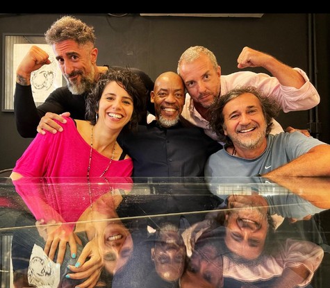 Marcos Mion, Marina Medeiros, Hoji Fortuna, Alexandre Madeira e José Alvarenga