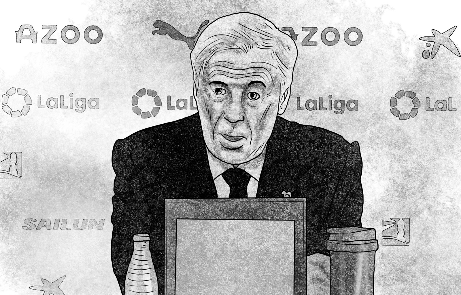 Ancelotti defendeu Vini Jr. e criticou ineficiência da LaLiga em coletiva após a partida — Foto: Editoria de Arte