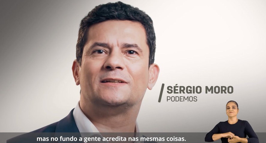 O ex-juiz federal Sergio Moro, em peça publicitária do Podemos