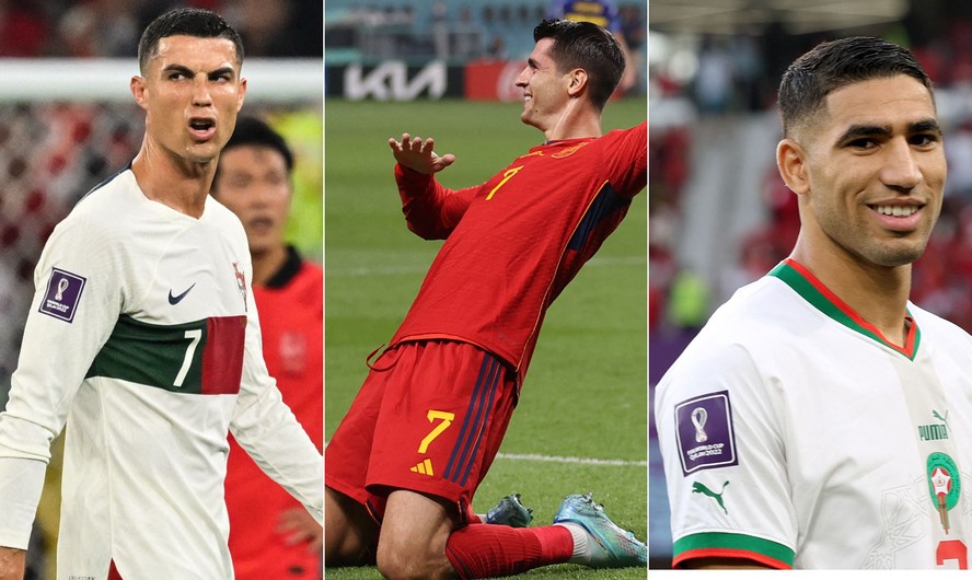 Cristiano Ronaldo, Morata e Hakimi são grandes nomes de Portugal, Espanha e Marrocos