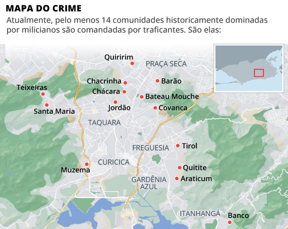 Mapa do crime — Foto: Editoria de Arte
