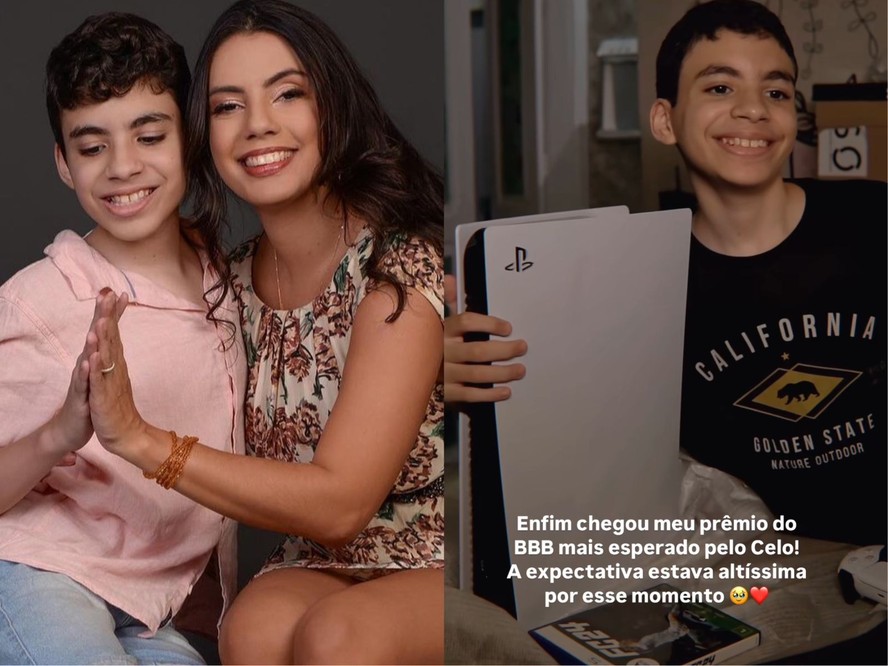 Fernanda Bande mostra reação do filho ao receber videogame conquistado no 'BBB 24'