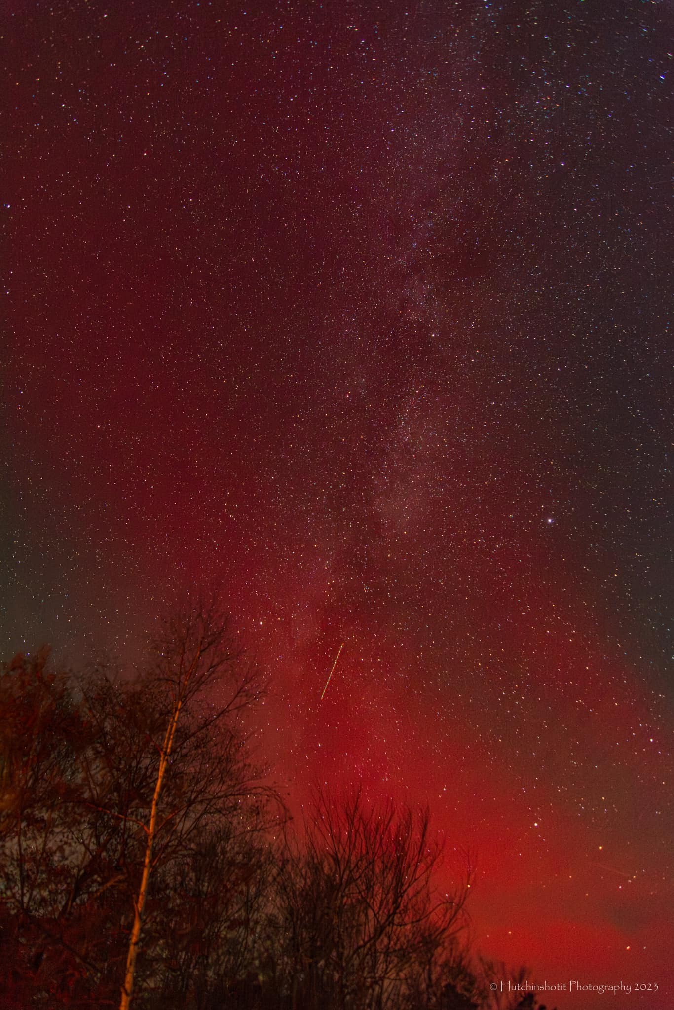 Aurora Boreal em New Hampshire — Foto: Reprodução/Steven Hutchins