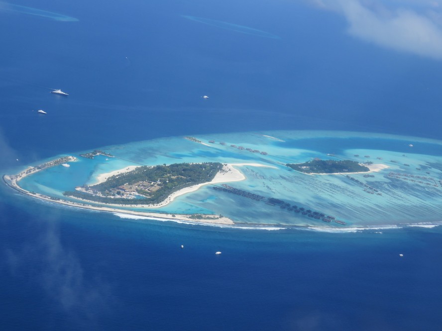 Imagem aérea das Maldivas