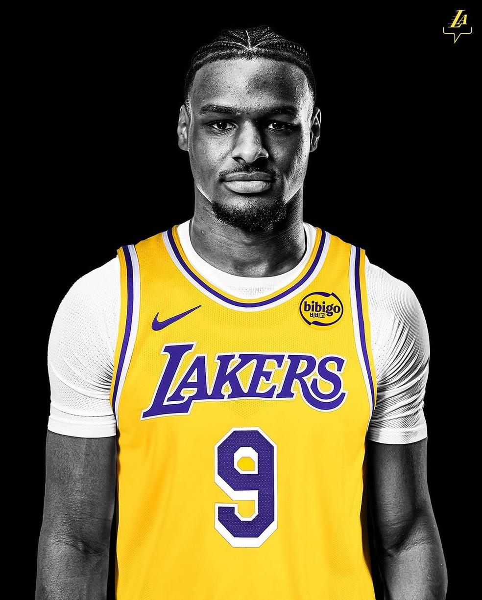 Bronny James será o camisa 9 do Lakers — Foto: Instagram