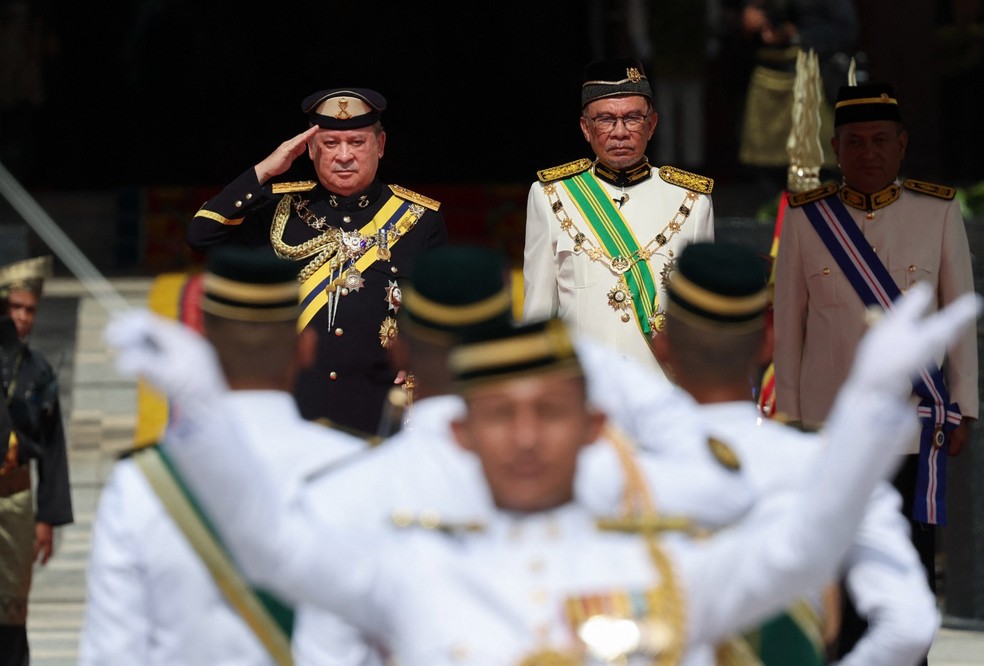 Coroação na Malásia — Foto: HASNOOR HUSSAIN/ POOL AFP