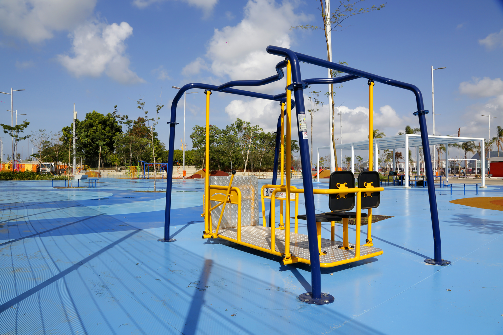 Parque Rita Lee é inaugurado e ocupa uma área de 136 mil m² em parte do Parque Olímpico, na Barra da Tijuca. O novo espaço de lazer e práticas esportivas conta com uma praça molhada para se refrescar — Foto: Fábio Rossi / Agência O Globo