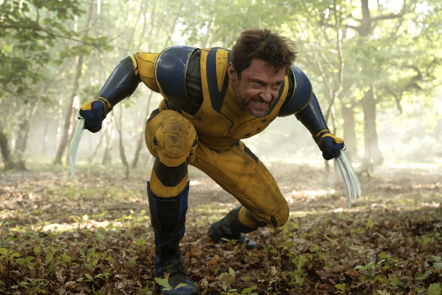 Hugh Jackman em cena no filme 'Deadpool & Wolverine'