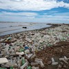 Lixo plástico, incluindo material hospitalar, na praia de Paparo, na Venezuela. - Yuri Cortez/AFP