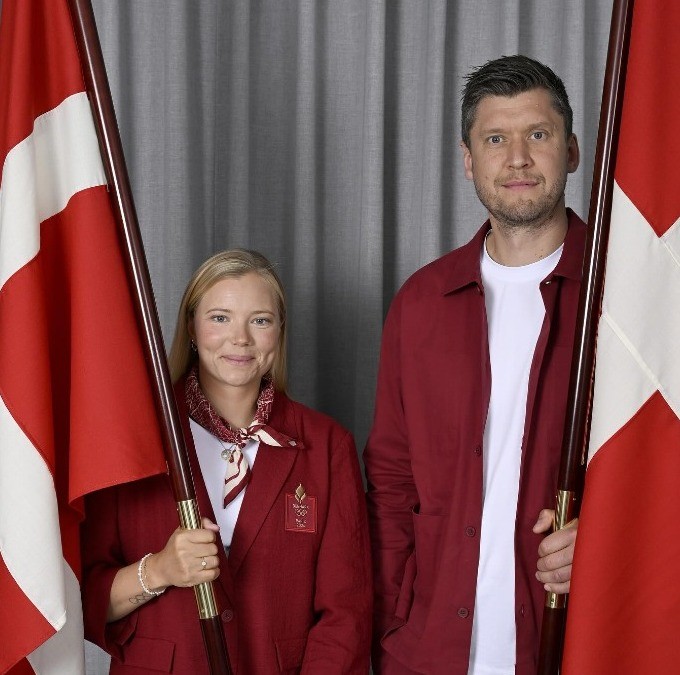 Uniforme da Dinamarca nas Olimpíadas de Paris 2024 — Foto: Reprodução