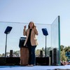 Vice-presidente e candidata democrata à Presidência dos EUA, Kamala Harris, durante discurso em New Hampshire - John Tully / GETTY IMAGES NORTH AMERICA / Getty Images via AFP