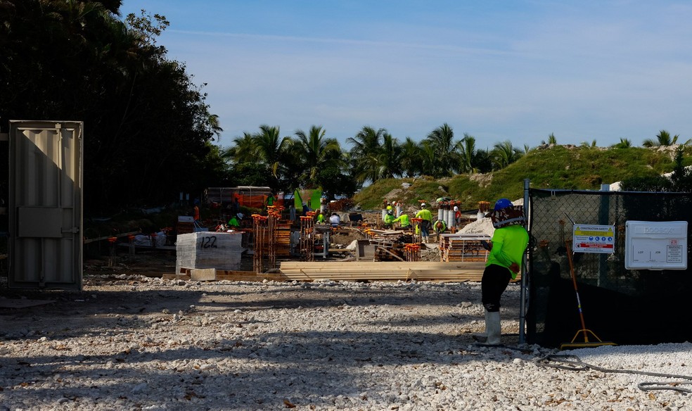 Canteiro de obras de uma casa em Indian Creek — Foto: Eva Marie Uzcategui/Bloomberg