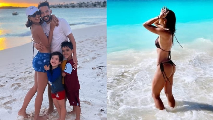 Mulher do jogador Everton Ribeiro, Marilia Nery em viagem com família