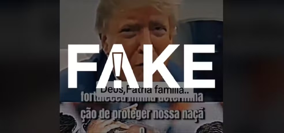 É #FAKE que Trump relembrou ataque sofrido por Bolsonaro em 2018 em vídeo que circula nas redes sociais — Foto: Reprodução