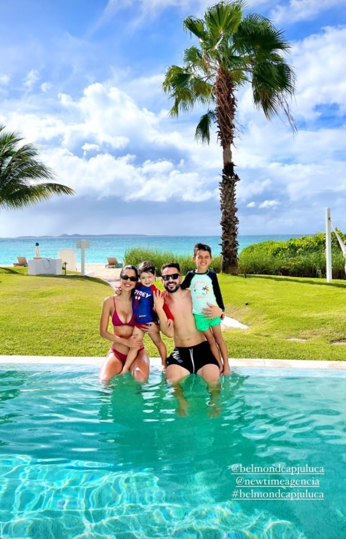 Marilia Nery com o marido, Everton Ribeiro, e os filhos do casal — Foto: Reprodução Instagram
