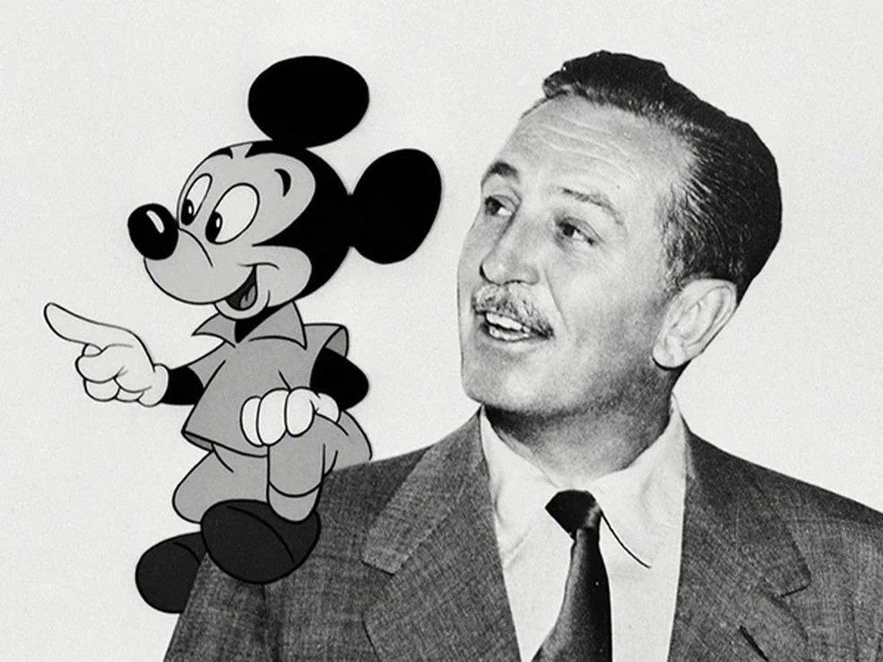 Mickey e Walt Disney — Foto: Divulgação/Disney Brasil