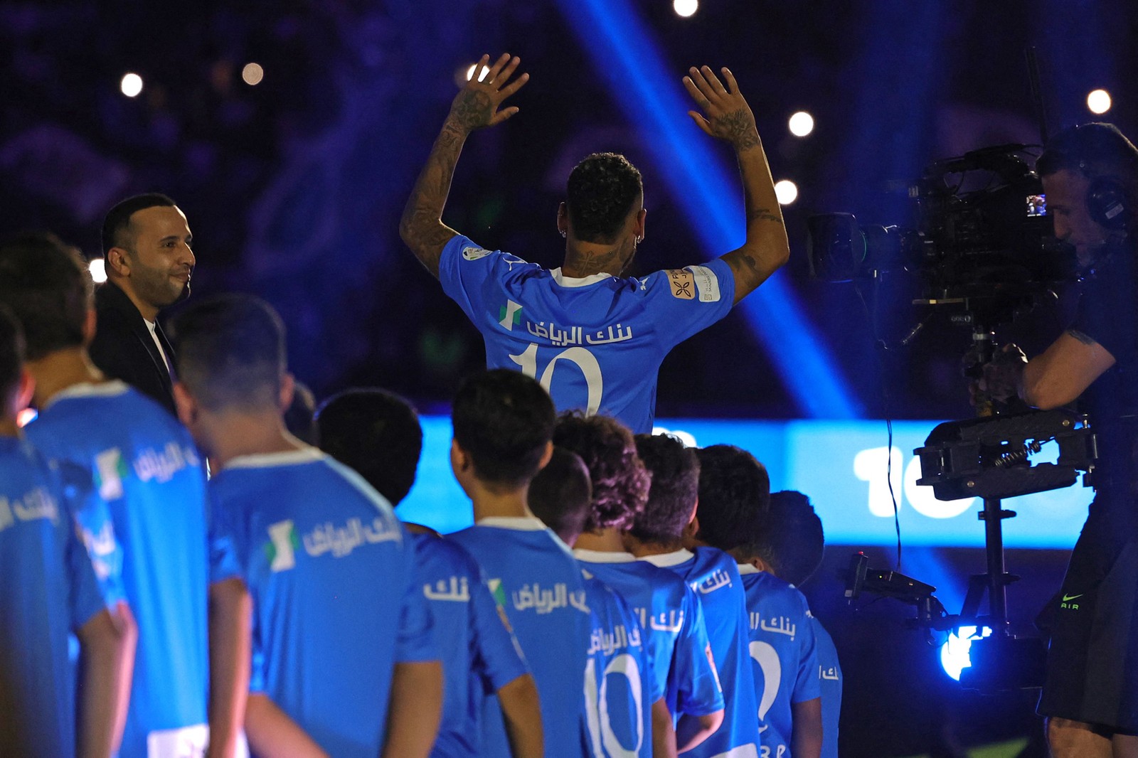 Apresentação de Neymar no Al-Hilal em Riad, Arábia Saudita — Foto: Fayez Nureldine/AFP