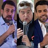 Da esquerda para a direita: Ricardo Nunes, Guilherme Boulos, Datena, Pablo Marçal e Tabata Amaral - Maria Isabel Oliveira | Yuri Murakami/Fotoarena | Edilson Dantas | Rodilei Morais/Fotoarena