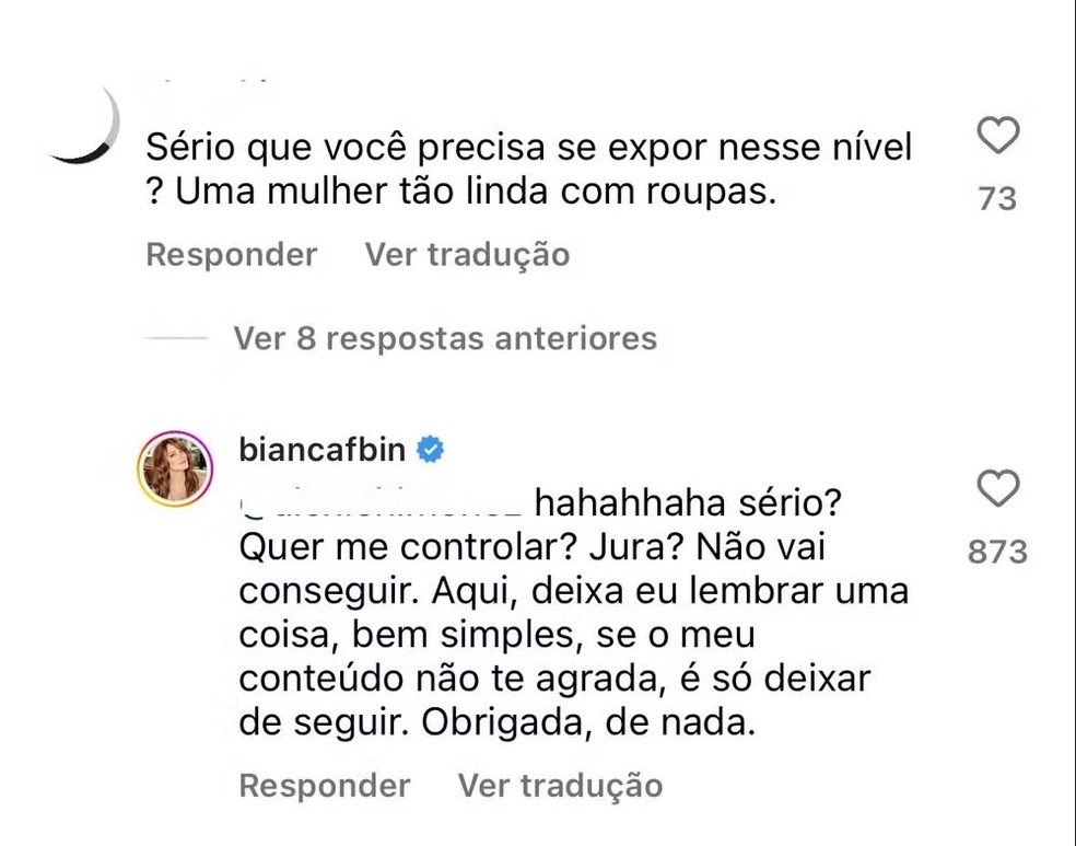 Publicação de Bianca Bin — Foto: Reprodução/Instagram