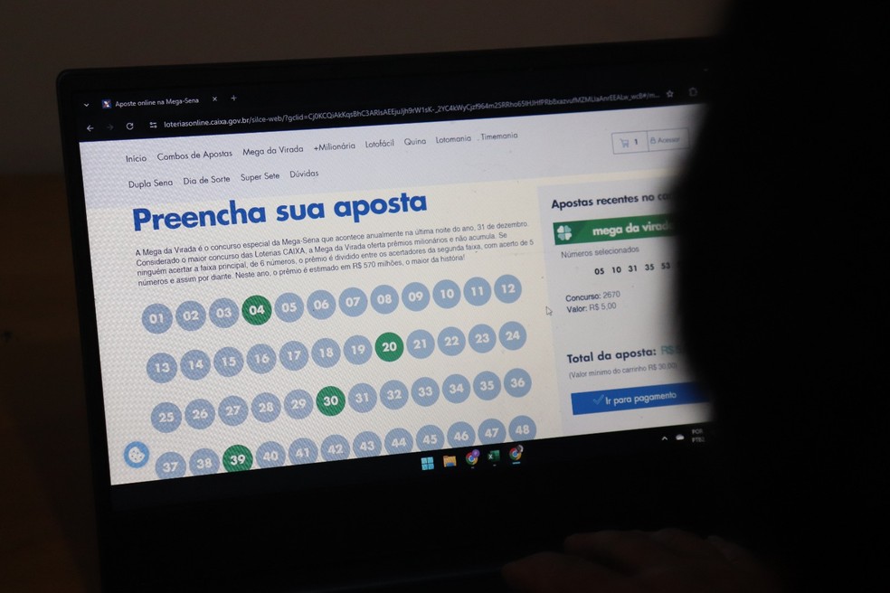 Apostas para a Mega-Sena da Virada podem ser feitas online — Foto: Reprodução