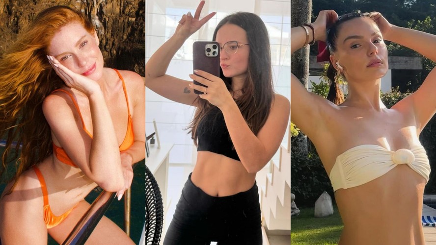 Marina Ruy Barbosa, Larissa Manoela e Isis Valverde em foto sem make