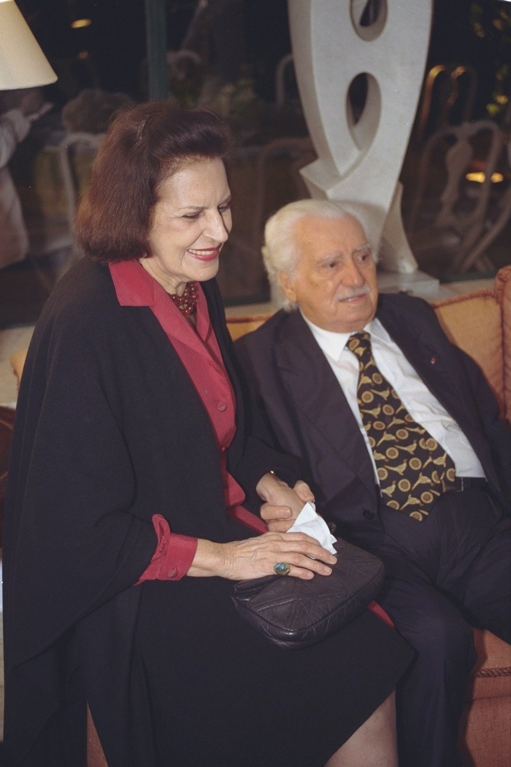 A escritora e o baiano Jorge Amado, em julho de 1997durante jantar pelo centenário da ABLundefined