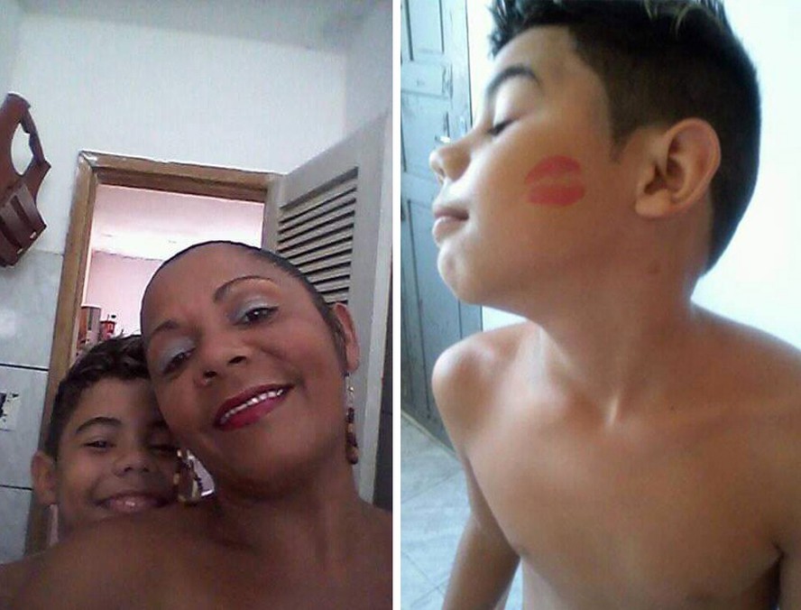 As últimas fotos de Eduardo, 10 anos, com a mãe, antes de ser morto por policiais com um tiro de fuzil