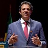 Haddad discursa durante posse de Magda Chambriard, nova presidente da Petrobras, no Rio - Reprodução / Canal GovBR