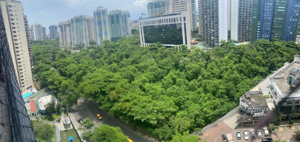 Novo empreendimento está sendo construído em terreno de mata entre as avenida Evandro Lins e Silva e Afonso Arinos de Melo Franco — Foto: Foto do leitor