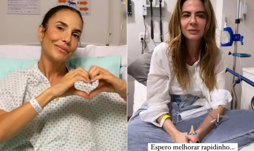 Ivete Sangalo e Luciana Gimenez precisaram ser hospitalizadas para tratar da pneumonia