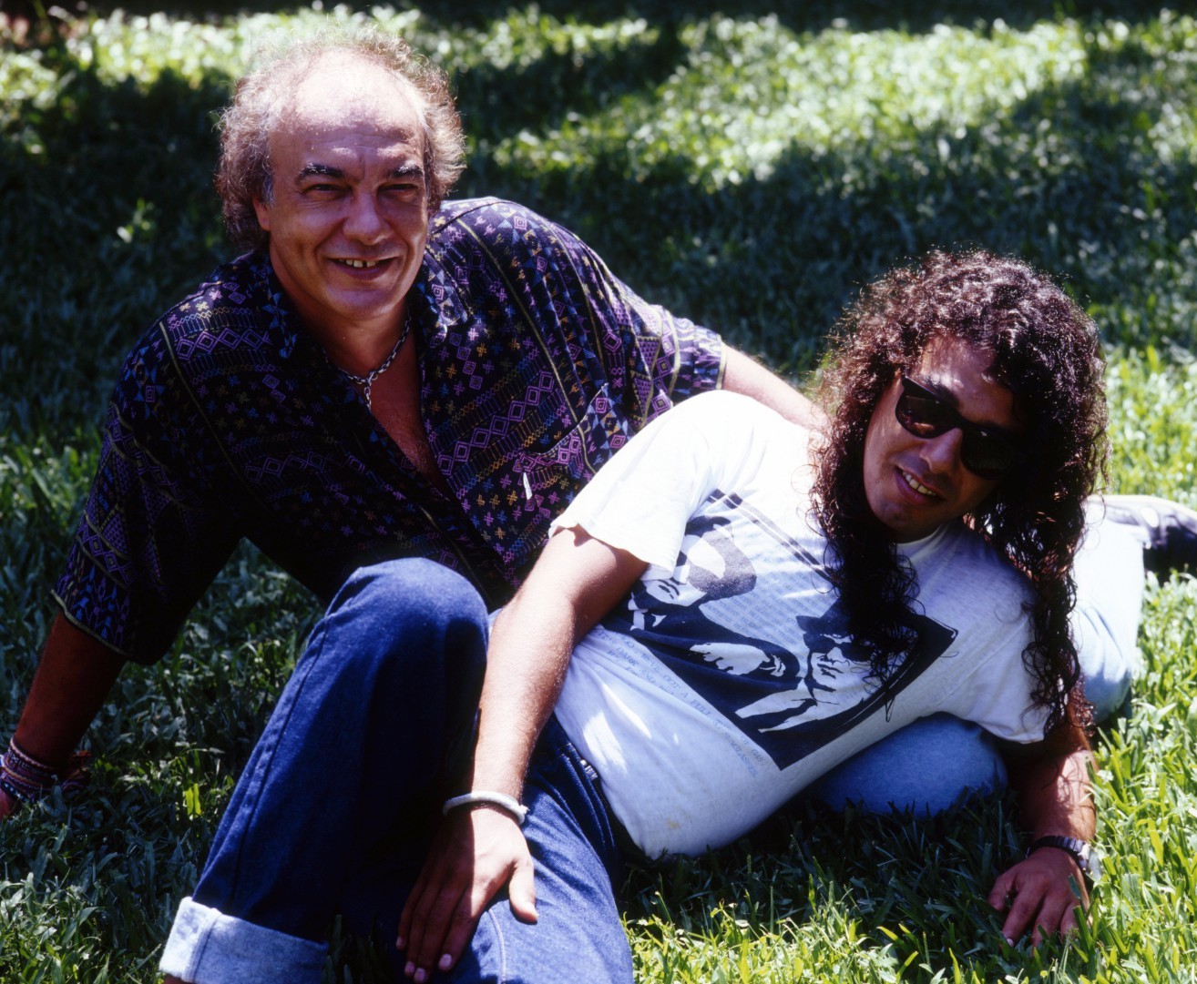Erasmo com o filho Gil, em 1991