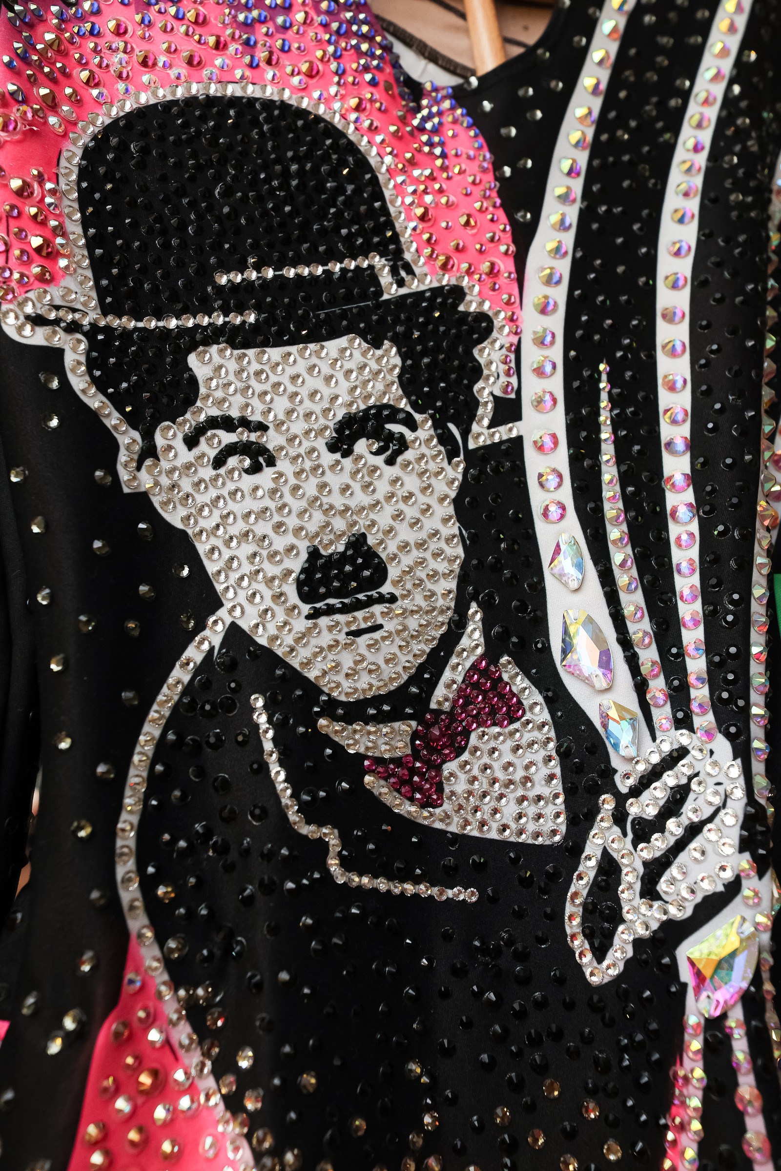 Detalhe do collant para série dos cinco arcos, inspirada em Charlie Chaplin.  — Foto: Ricardo Bufolin/Divulgação CBGin