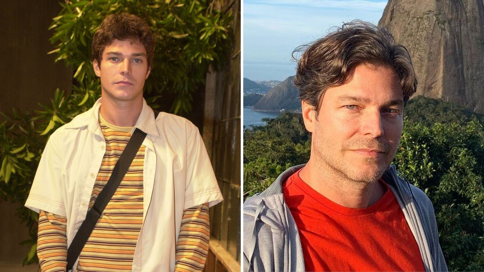 Erik Marmo fez o João em 'Sandy & Junior'. Depois, ele fez várias novelas e séries. Em 2015, começou a apresentar 'Planeta Brasil', na Globo internacional, após ir morar nos EUA. Atualmente, ele trabalha na área comercial. — Foto: TV Globo / João Miguel Júnior e Reprodução/Instagram