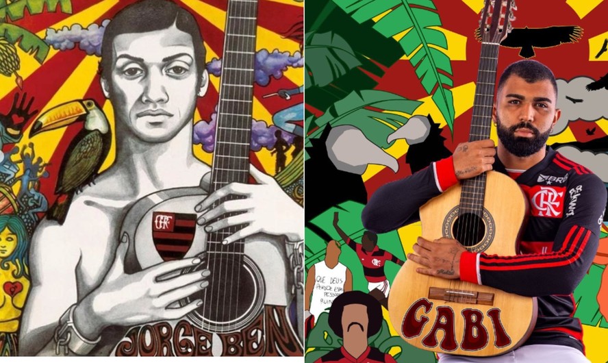 Gabriel Barbosa posa para homenagem a Jorge Ben