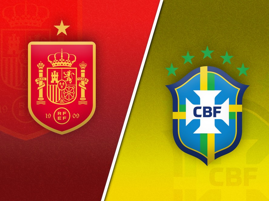 Espanha e Brasil medem forças em amistoso nesta terça-feira