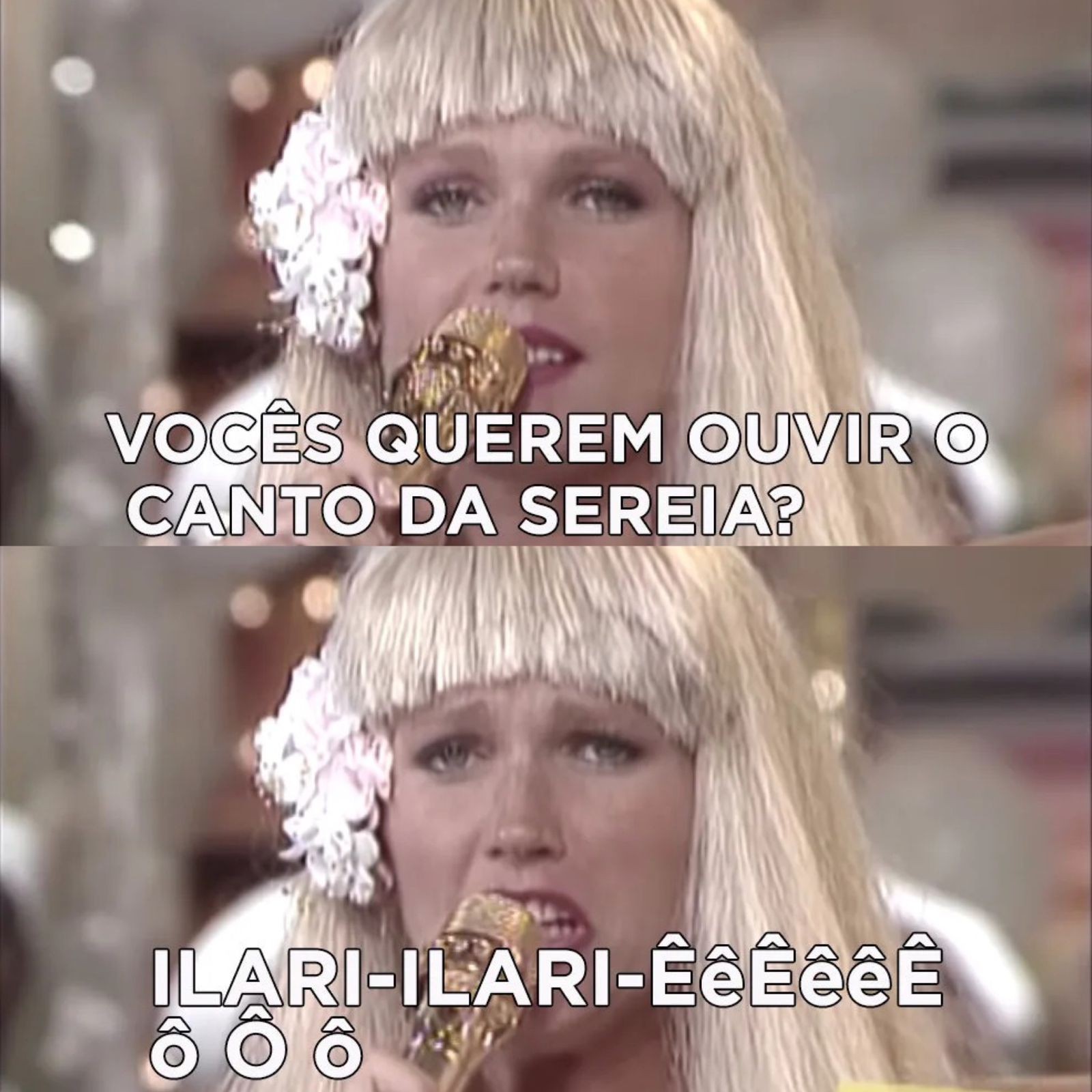 O programa "Xou da Xuxa" criou vários memes, como este, em que a apresentadora se fantasiou de sereia — Foto: Reprodução