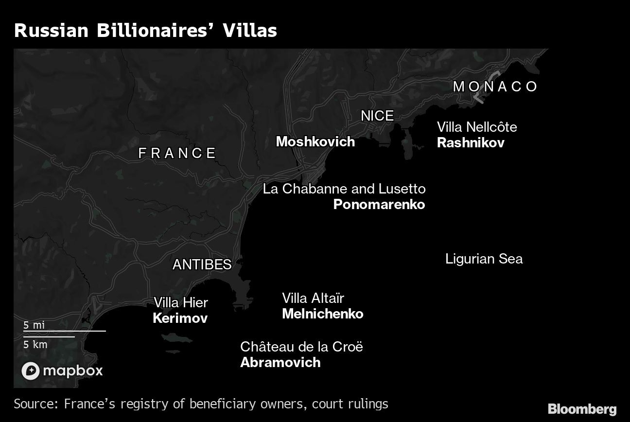 Mapa mostra onde estão as mansões dos oligarcas russosBloomberg