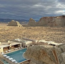 Foto aérea do hotel Amangiri  — Foto: Reprodução/Amangiri