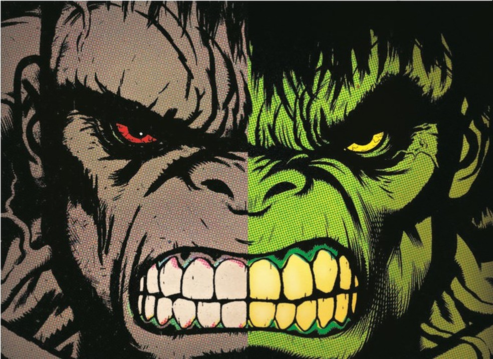 Hulk, que nasceu cinza e se tornou verde  por problemas gráficos, é homenageada em quadrinho que celebra os 61 anos do personagem criado por Stan Lee e Jack Kirby — Foto: Divulgação