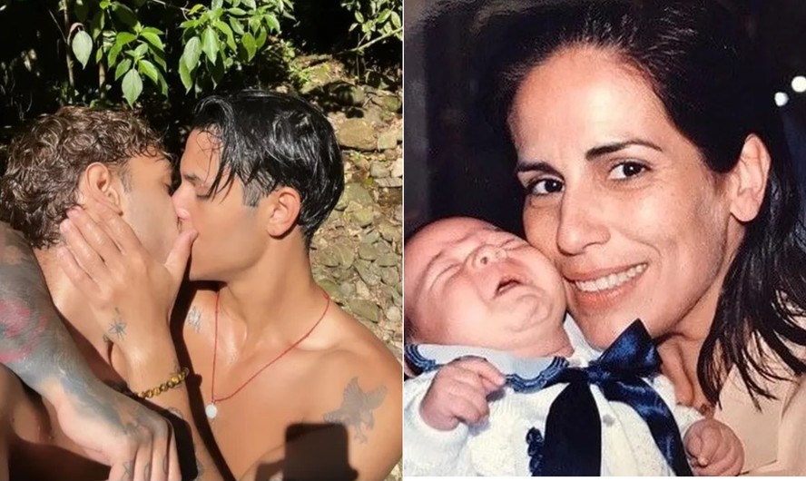 O modelo Marcus Vinicius, irmão de MC Cabelinho, namora o chef Yan Brito, que foi bebê na novela 'Anjo mau' (com Gloria Pires como protagonista)